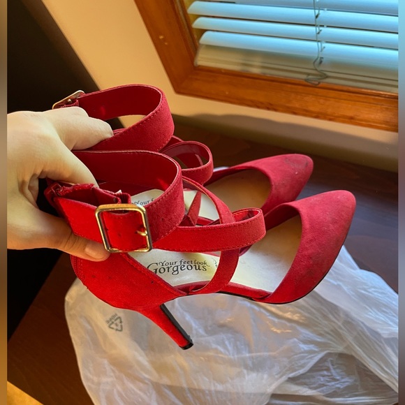 New Look Bright Red Strappy Heels EU36 - Picture 4 of 6